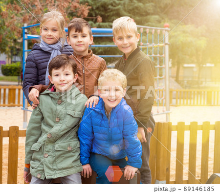 Portrait of happy kids on playground 89146185