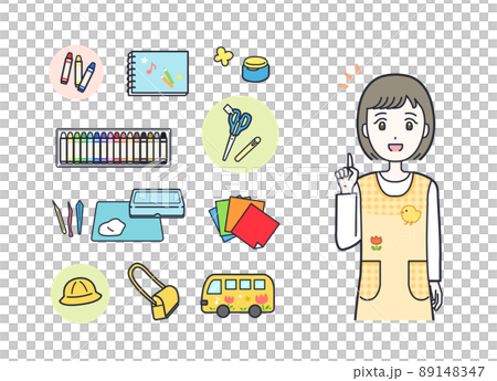 Illustration material set of nursery teacher / kindergarten teacher and infant teaching materials Illustration material set of nursery teacher / kindergarten teacher and infant teaching materials 89148347
