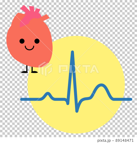 Cute internal organs, healthy heart and electrocardiogram Cute internal organs, healthy heart and electrocardiogram 89148471