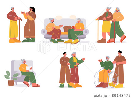 Help and care of seniors, old people lifestyle 89148475