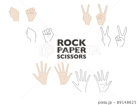 じゃんけん グー チョキ パー Rock Paper Scissors ベクターイラスト のイラスト素材