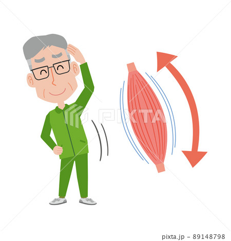 ストレッチで筋肉を伸ばす高齢男性 89148798