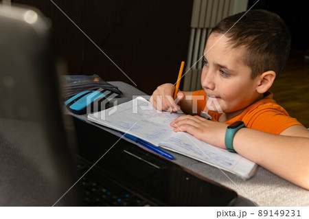 Home schooling. Online education and e-learning concept. Home schooling. Online education and e-learning concept. 89149231