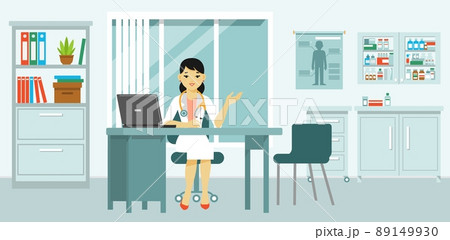 Medicine concept with doctor in flat style Medicine concept with doctor in flat style 89149930
