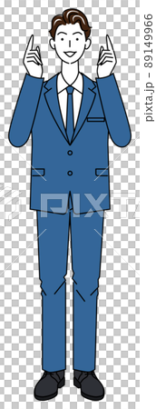 よいアイデアを思いついて指をさし喜んでいるスーツ姿の可愛い男性 全身 立ち姿 イラスト ベクター よいアイデアを思いついて指をさし喜んでいるスーツ姿の可愛い男性 全身 立ち姿 イラスト ベクター 89149966
