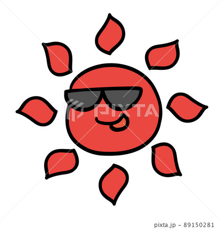 サングラスをかけた太陽のイラスト 89150281