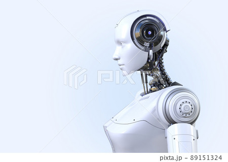 SF的な未来型AIアンドロイドが、未来を見て、考えている。 SF的な未来型AIアンドロイドが、未来を見て、考えている。 89151324