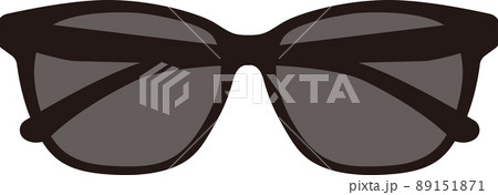 正面向きの閉じたサングラスのイラストのイラスト素材