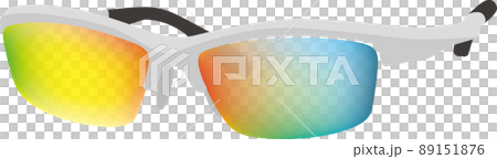 斜め向きの白いスポーツサングラスのイラスト 89151876