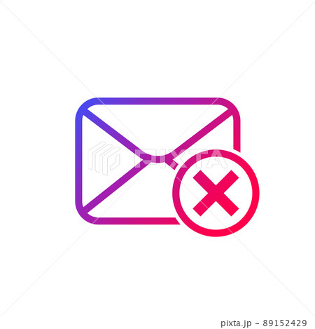Delete email, mail vector icon Delete email, mail vector icon 89152429
