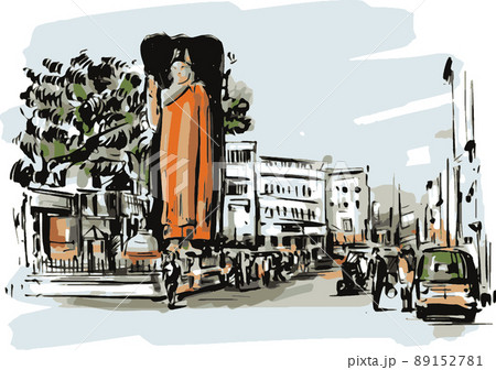 Sketch of Sri Lanka street journal  89152781