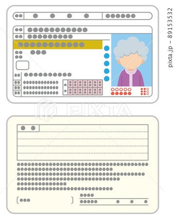高齢女性の運転免許証　表面と裏面 89153532