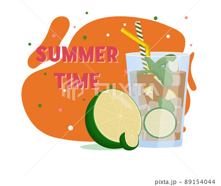 Long Island cocktail. Summer drink. Flat vector illustration Long Island cocktail. Summer drink. Flat vector illustration 89154044