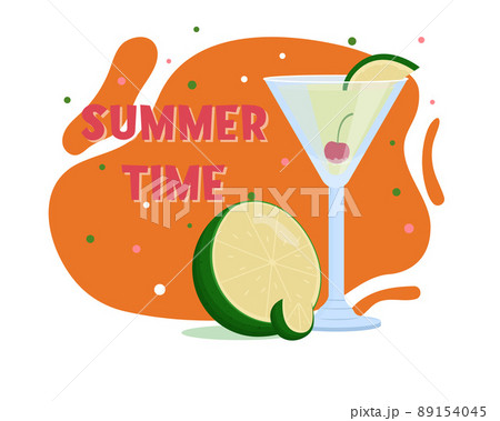 Kamikaze cocktail. Summer drink. Flat vector illustration 89154045