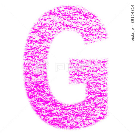 クレヨンで描かれたアルファベット G  大文字 桃色 背景白 高解像度 パス付 他色有り 89154814