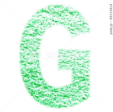 クレヨンで描かれたアルファベット G  大文字 緑色 背景白 高解像度 パス付 他色有り 89154818