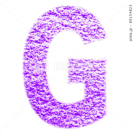 クレヨンで描かれたアルファベット G  大文字 紫色 背景白 高解像度 パス付 他色有り 89154823
