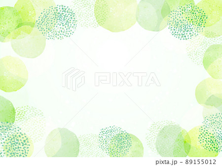 緑 水彩ドットフレーム 89155012