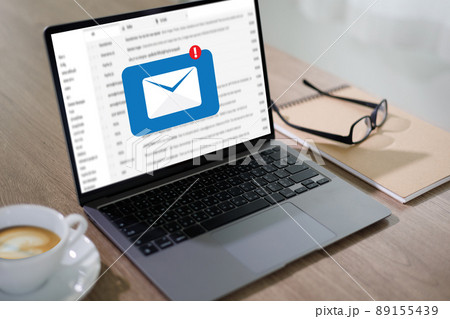 Mail Communication Connection message to mailing contacts phone Global Letters Concept. 89155439