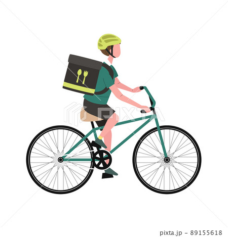 フードデリバリーの仕事をする男性のイラスト 89155618