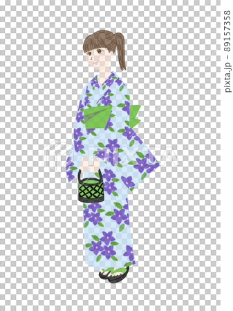 A woman in a yukata A woman in a yukata 89157358