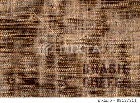 産地直送!コーヒー豆の麻袋、ブラジルスタンプ押し 産地直送!コーヒー豆の麻袋、ブラジルスタンプ押し 89157511