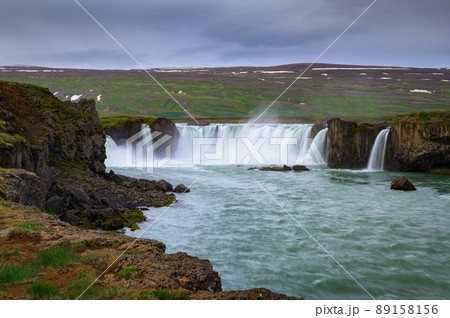 Godafoss waterfall in Iceland, one of the most famous icelandic waterfalls. 89158156