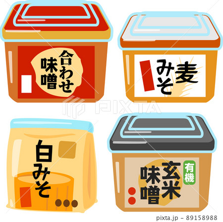 パック入りの味噌のイラストセット パック入りの味噌のイラストセット 89158988