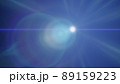 青い光のレンズフレアのグラフィック素材（レンズフレア、光、ライトリーク） 89159223