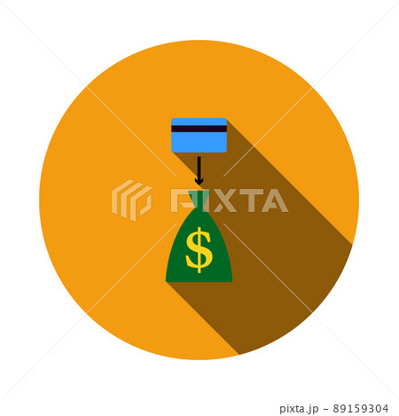 Credit Card With Arrow To Money Bag Icon Credit Card With Arrow To Money Bag Icon 89159304