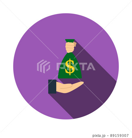 Hand Holding The Money Bag Icon Hand Holding The Money Bag Icon 89159307