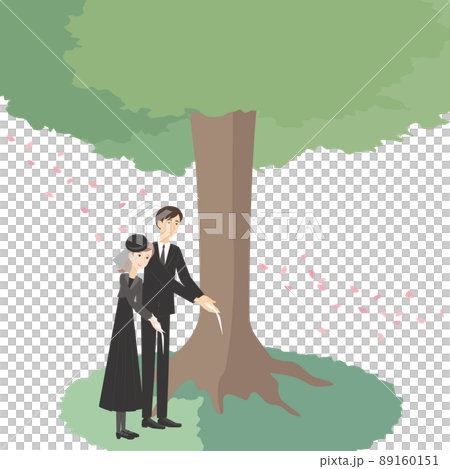 樹木葬をする若い夫婦 89160151