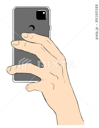 スマホを持つ手のリアルイラスト1のイラスト素材 1603
