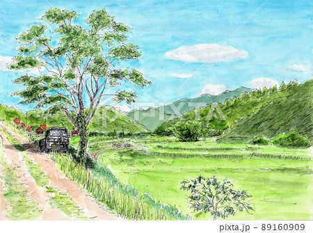 夏の木陰のイラスト素材 夏の木陰のイラスト素材