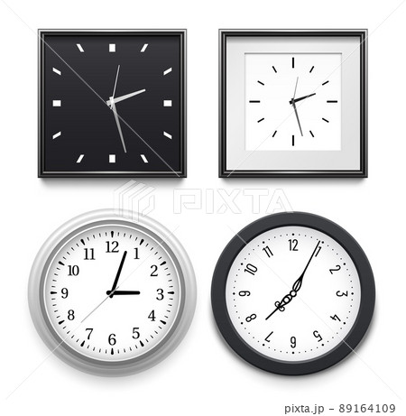 Realistic clock for wall interior, clock face collection 89164109
