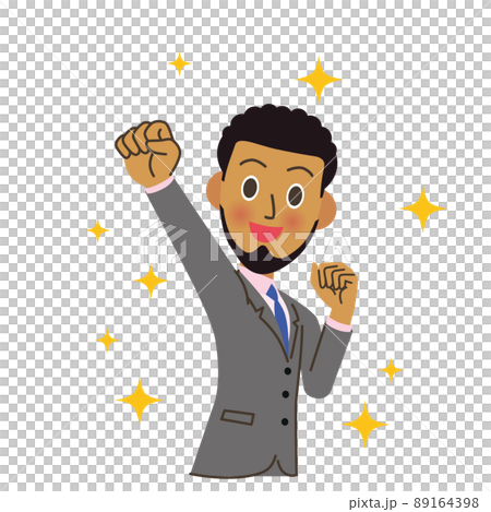 An office worker who works hard with a guts pose 89164398