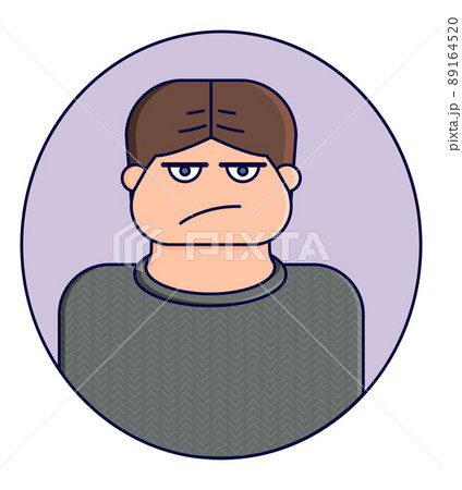 angry man sticker. Cartoon character people work 89164520