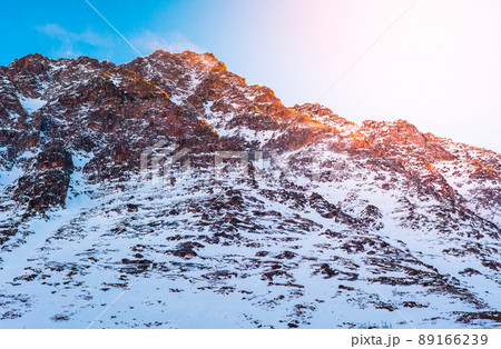 Snow mountain at sunrise Snow mountain at sunrise 89166239