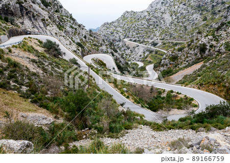 Serpentine road direction sa calobra, majorca Serpentine road direction sa calobra, majorca 89166759