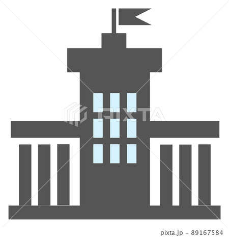 Goverment icon. City public service building exterior 89167584