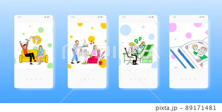 Pregnancy tracking. Mobile app screens, vector website banner template. UI, web site design. 89171481