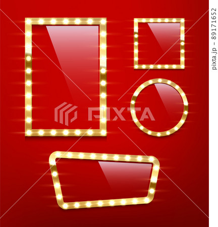 Bulb frames isolated on red background. Vector design elements. Bulb frames isolated on red background. Vector design elements. 89171652