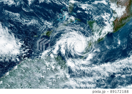Hurricane, tornado from space. Elements of this image furnished by NASA 89172188
