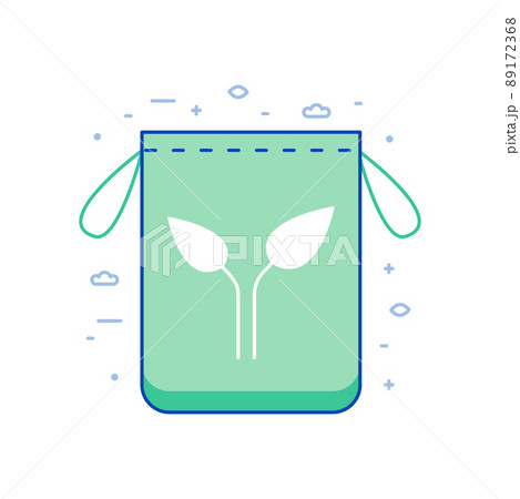 Eco Friendly Cotton Shopper Icon in Line Art Eco Friendly Cotton Shopper Icon in Line Art 89172368