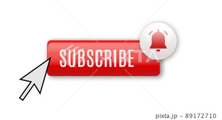 Realistic glossy subscribe button with bell  89172710