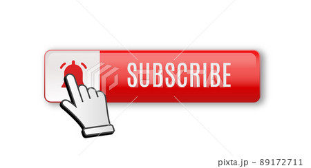 Realistic glossy subscribe button with bell  89172711