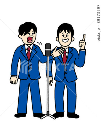 漫才をするお笑い芸人 漫才をするお笑い芸人 89173297