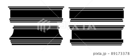 Molding frame plastic or wood baseboards set isolated on white background. Molding frame plastic or wood baseboards set isolated on white background. 89173378