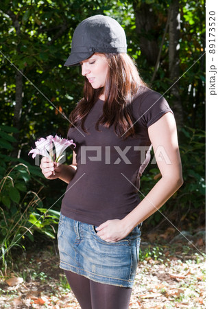 beautiful woman in the forest beautiful woman in the forest 89173520