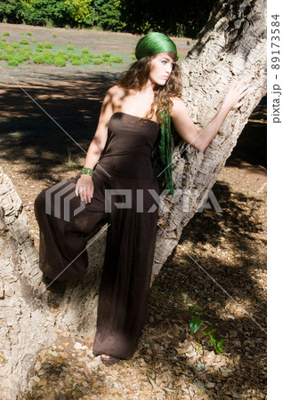 beautiful woman in the forest 89173584
